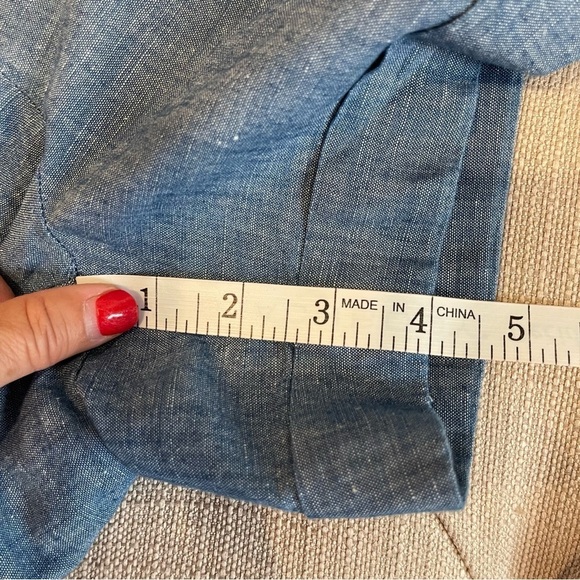 Bg: Loft chambray Linen cotton Blend shorts Pockets Sz 10 Great used condition - Picture 11 of 12